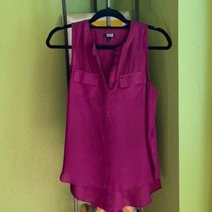 💖a.n.a. Sheer purple sleeveless blouse with breast pockets